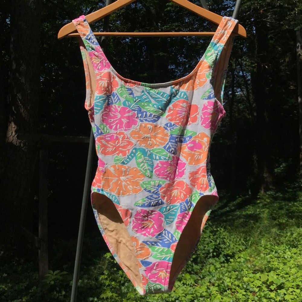 Vintage Coppertone Swimwear Floral One-Piece